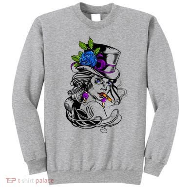 Blue Rose Smoking Lady Icon Sweatshirt