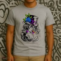 Blue Rose Smoking Lady Icon T-Shirt thumb 3