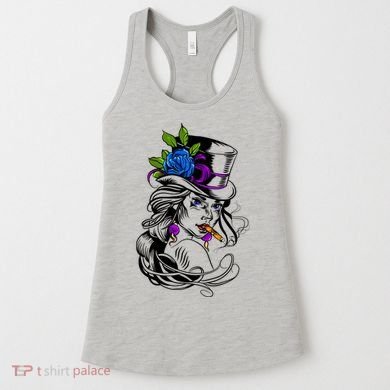 Blue Rose Smoking Lady Icon Women's Tank Top