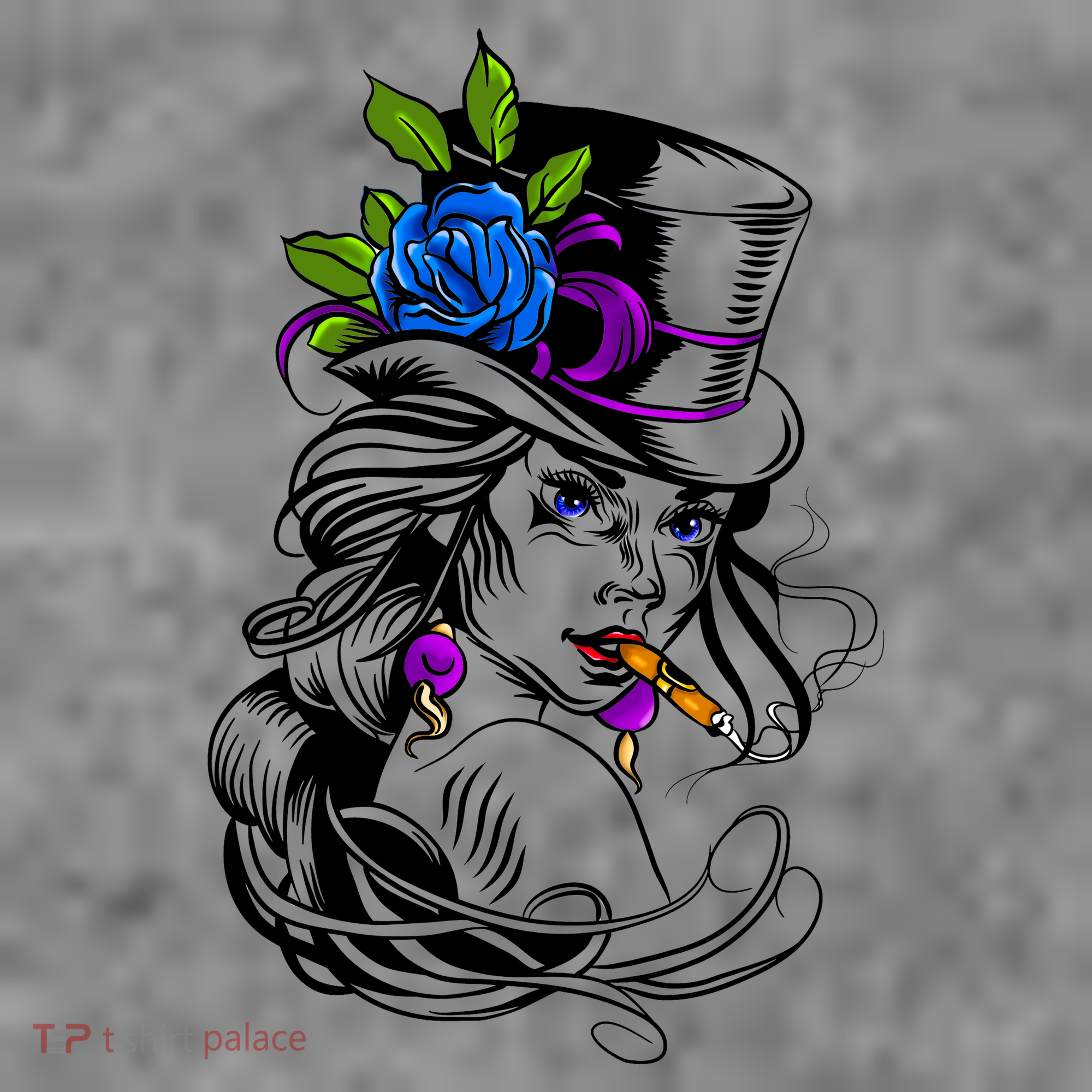 Blue Rose Smoking Lady Icon Toddler Hoodie