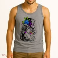 Blue Rose Smoking Lady Icon Tank Top thumb 3