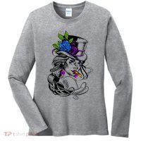 Blue Rose Smoking Lady Icon Women's Long Sleeve Shirt thumb 0