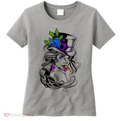 Blue Rose Smoking Lady Icon Women's T-Shirt