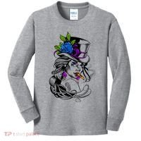 Blue Rose Smoking Lady Icon Kids Long Sleeve Shirt thumb 0