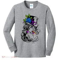 Blue Rose Smoking Lady Icon Kids Long Sleeve Shirt thumb 0