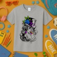 Blue Rose Smoking Lady Icon Kids T-Shirt thumb 3