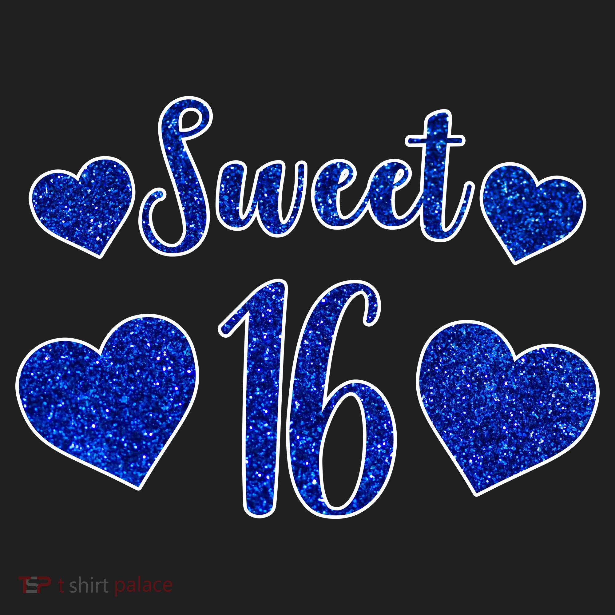  Blue Sparkle Sweet 16 Birthday  Women's Sweatshirt