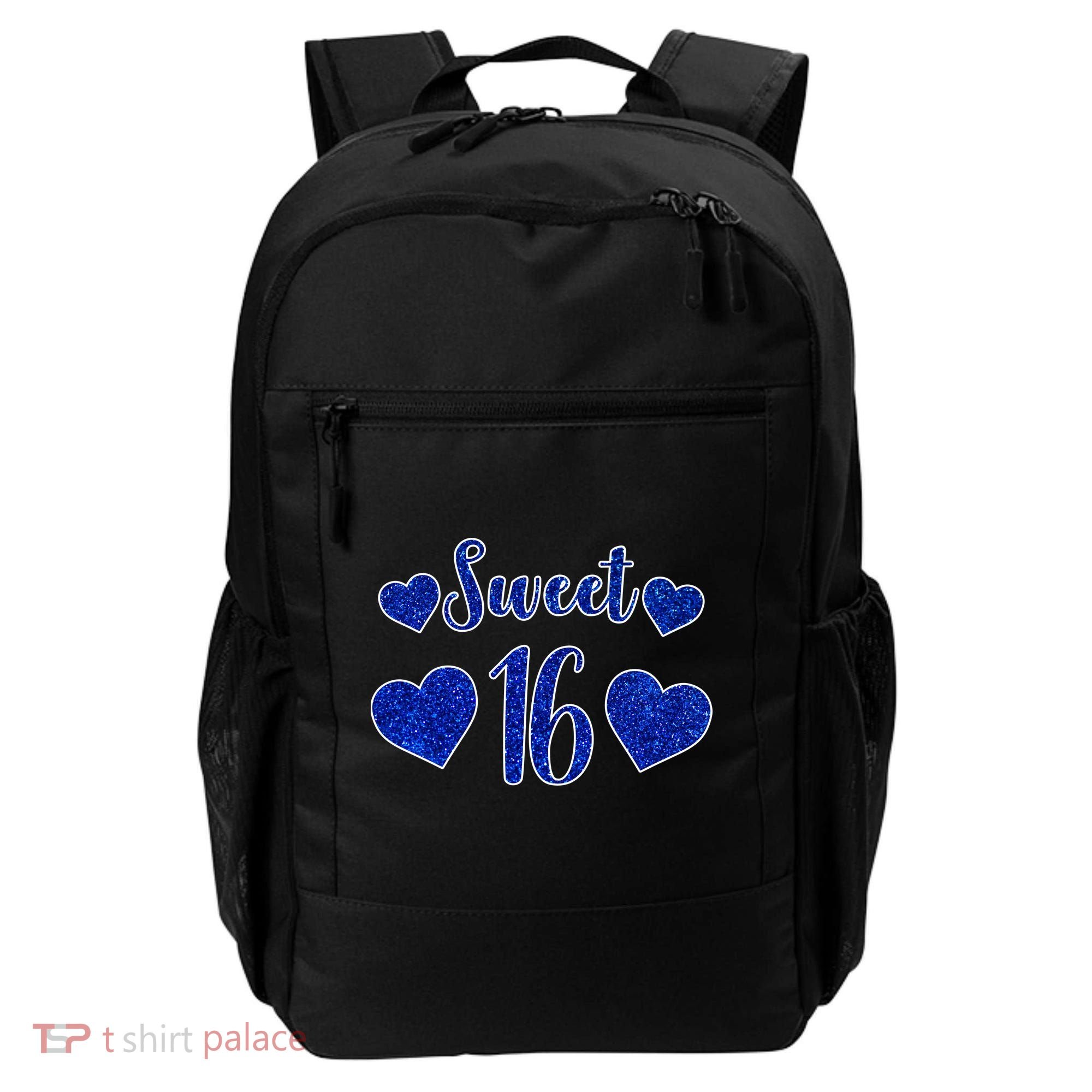  Blue Sparkle Sweet 16 Birthday  Backpack