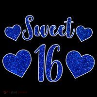  Blue Sparkle Sweet 16 Birthday  Coaster thumb 2