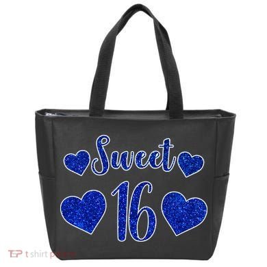  Blue Sparkle Sweet 16 Birthday  Tote Bag