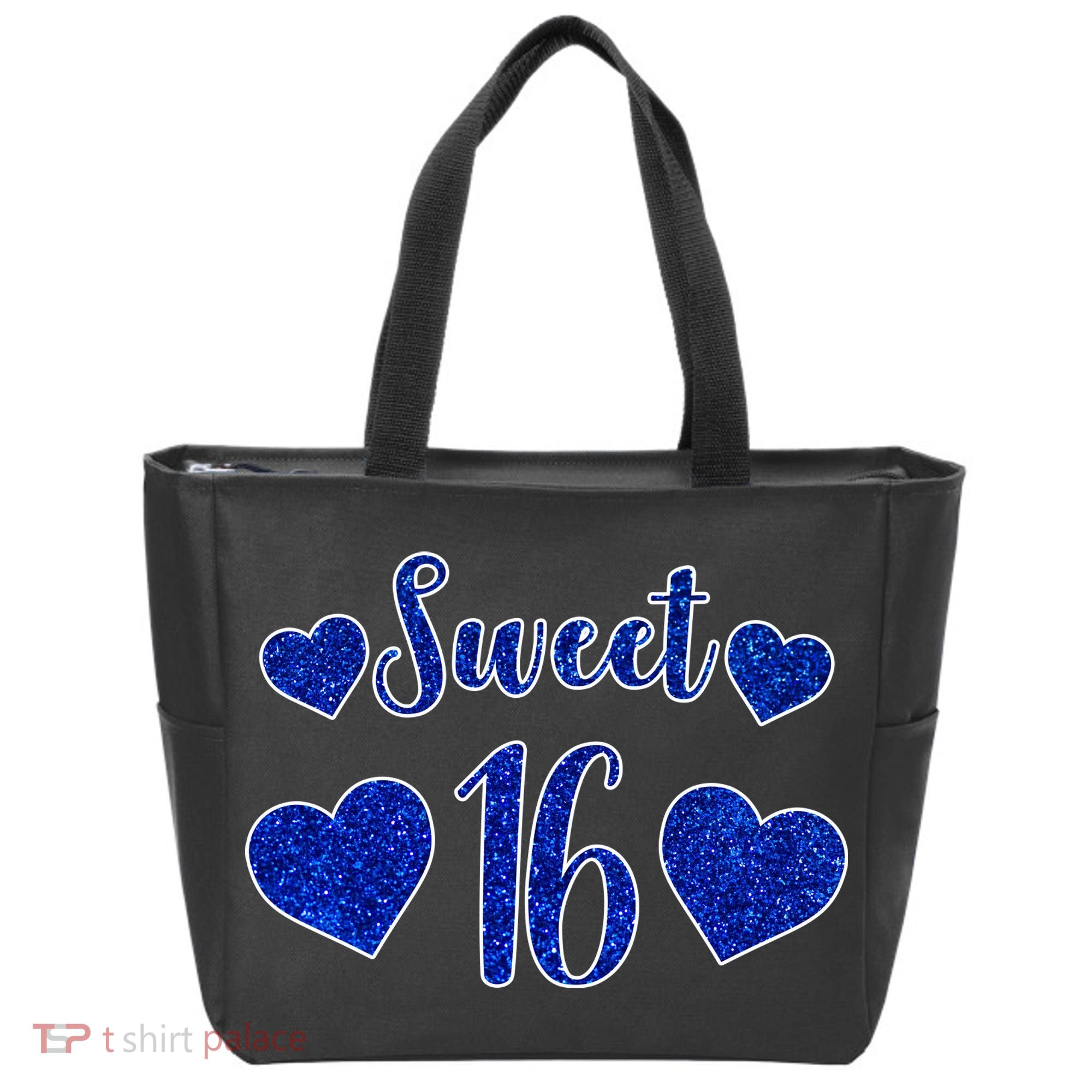  Blue Sparkle Sweet 16 Birthday  Tote Bag