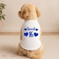  Blue Sparkle Sweet 16 Birthday  Doggie Tank thumb 2