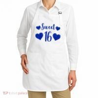  Blue Sparkle Sweet 16 Birthday  Apron thumb 2