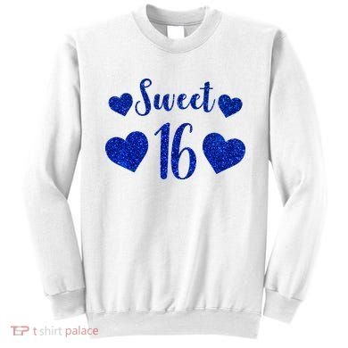  Blue Sparkle Sweet 16 Birthday  Sweatshirt