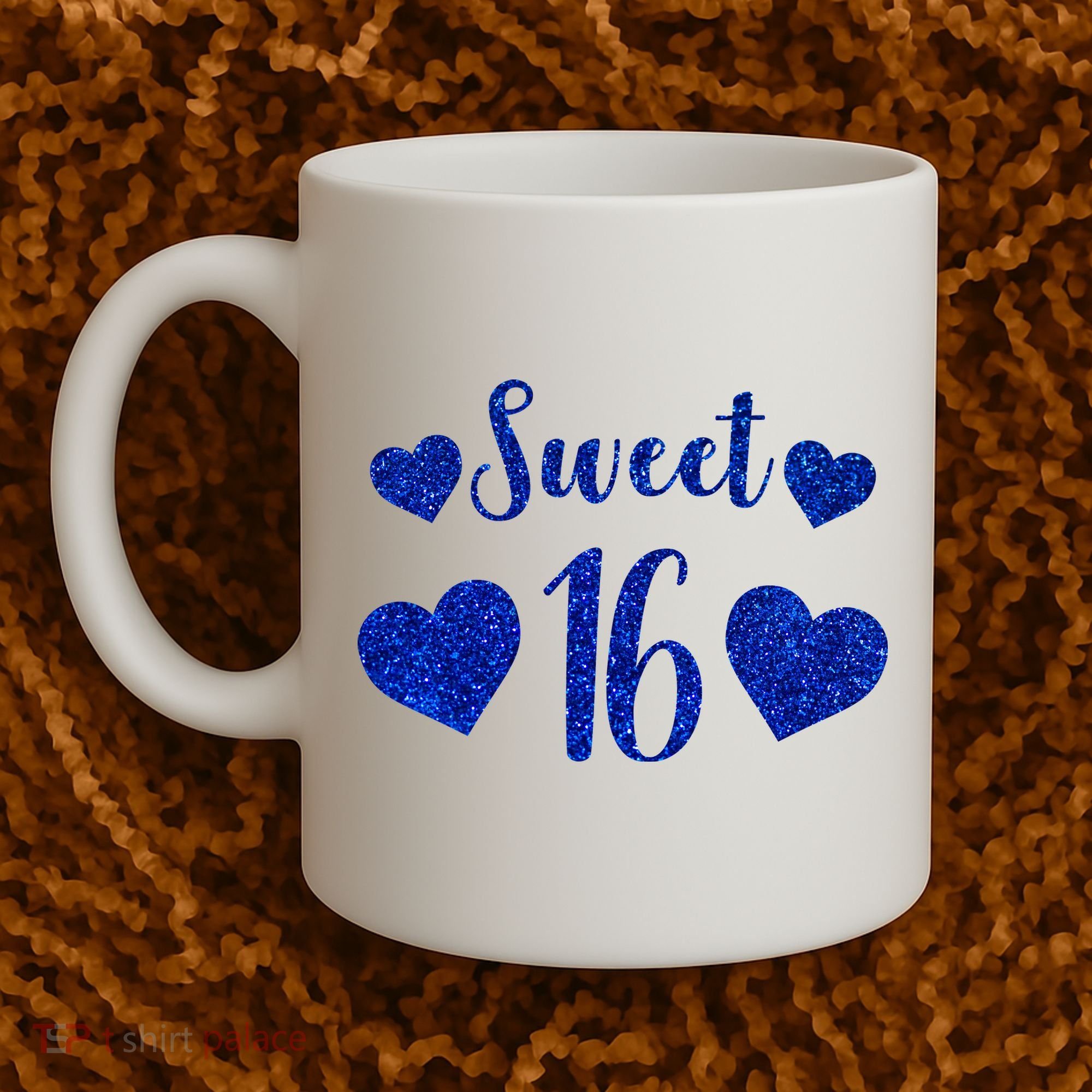  Blue Sparkle Sweet 16 Birthday  Coffee Mug