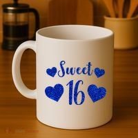  Blue Sparkle Sweet 16 Birthday  Coffee Mug thumb 4