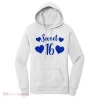  Blue Sparkle Sweet 16 Birthday  Women's Hoodie thumb 0
