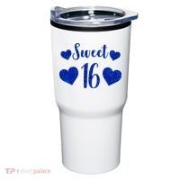  Blue Sparkle Sweet 16 Birthday  Tumbler thumb 0