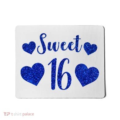  Blue Sparkle Sweet 16 Birthday  Mousepad
