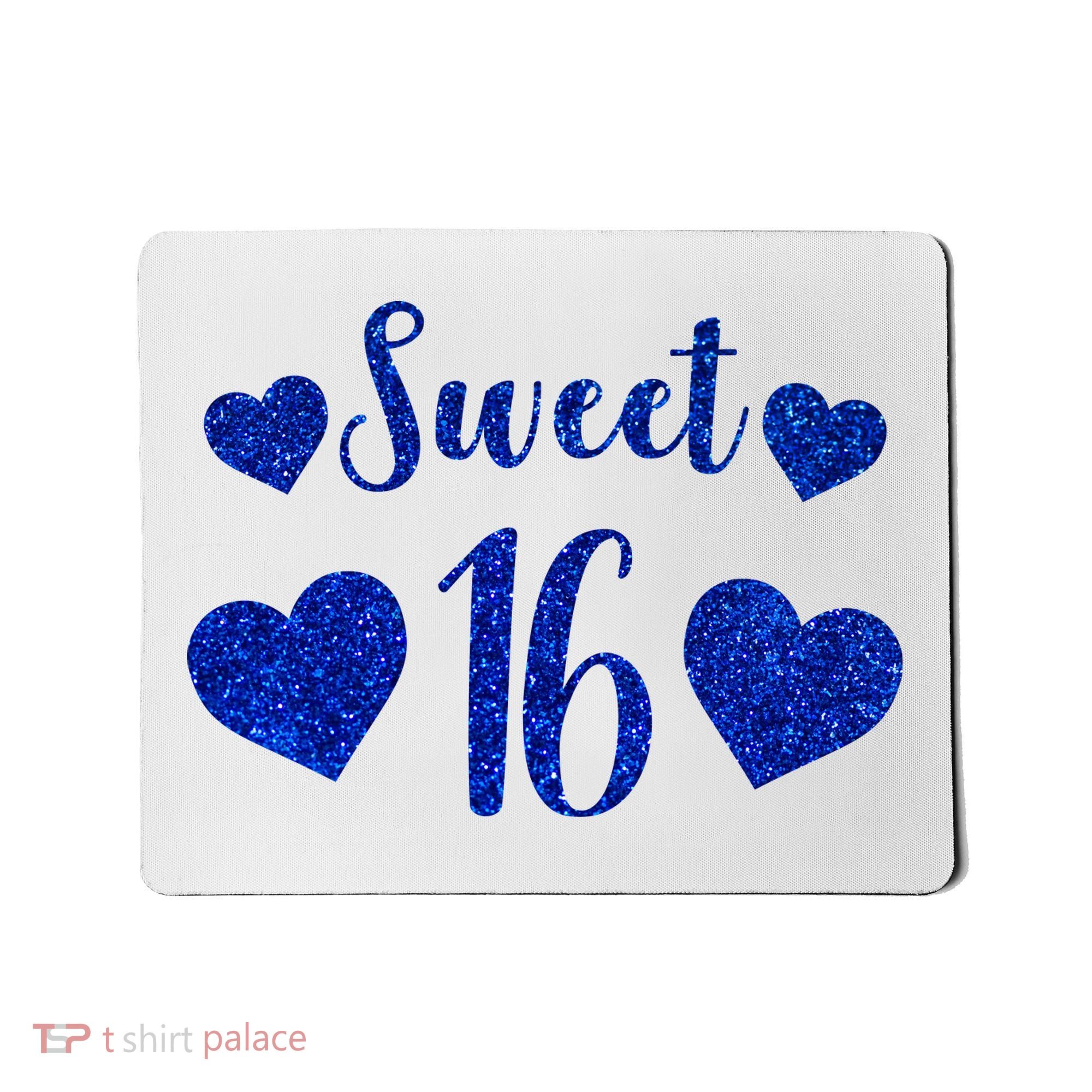  Blue Sparkle Sweet 16 Birthday  Mousepad