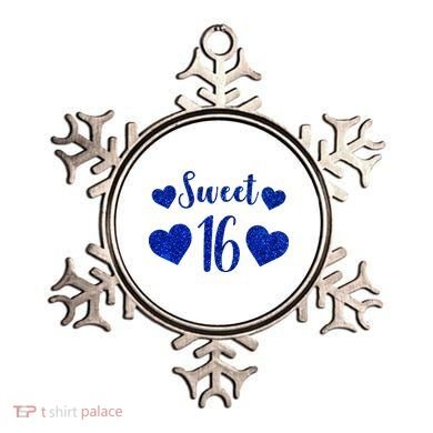  Blue Sparkle Sweet 16 Birthday  Ornament