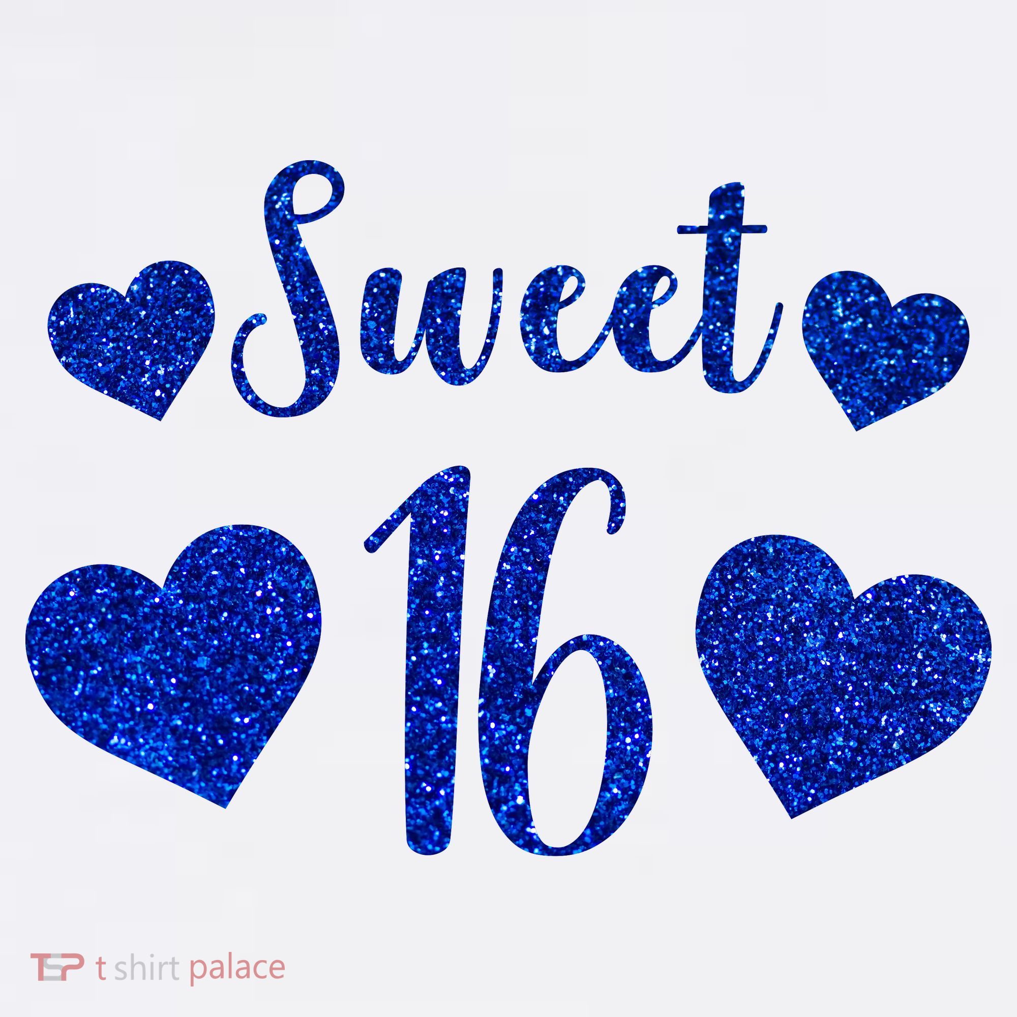  Blue Sparkle Sweet 16 Birthday  Hat