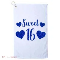  Blue Sparkle Sweet 16 Birthday  Golf Towel thumb 0