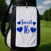  Blue Sparkle Sweet 16 Birthday  Golf Towel thumb 2