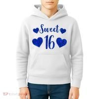  Blue Sparkle Sweet 16 Birthday  Kids Hoodie thumb 4