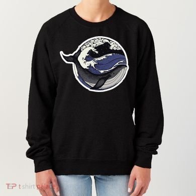 Blue Whale Great Wave Women's Sweatshirt