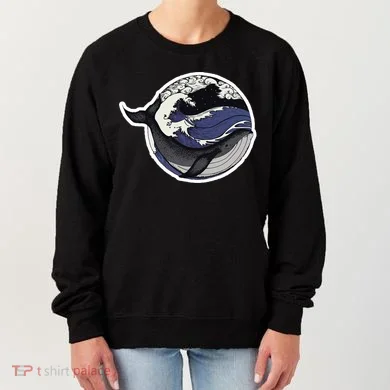 Blue Whale Great Wave Women's Sweatshirt