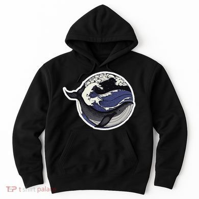 Blue Whale Great Wave Hoodie