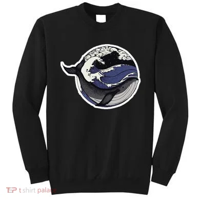 Blue Whale Great Wave Sweatshirt