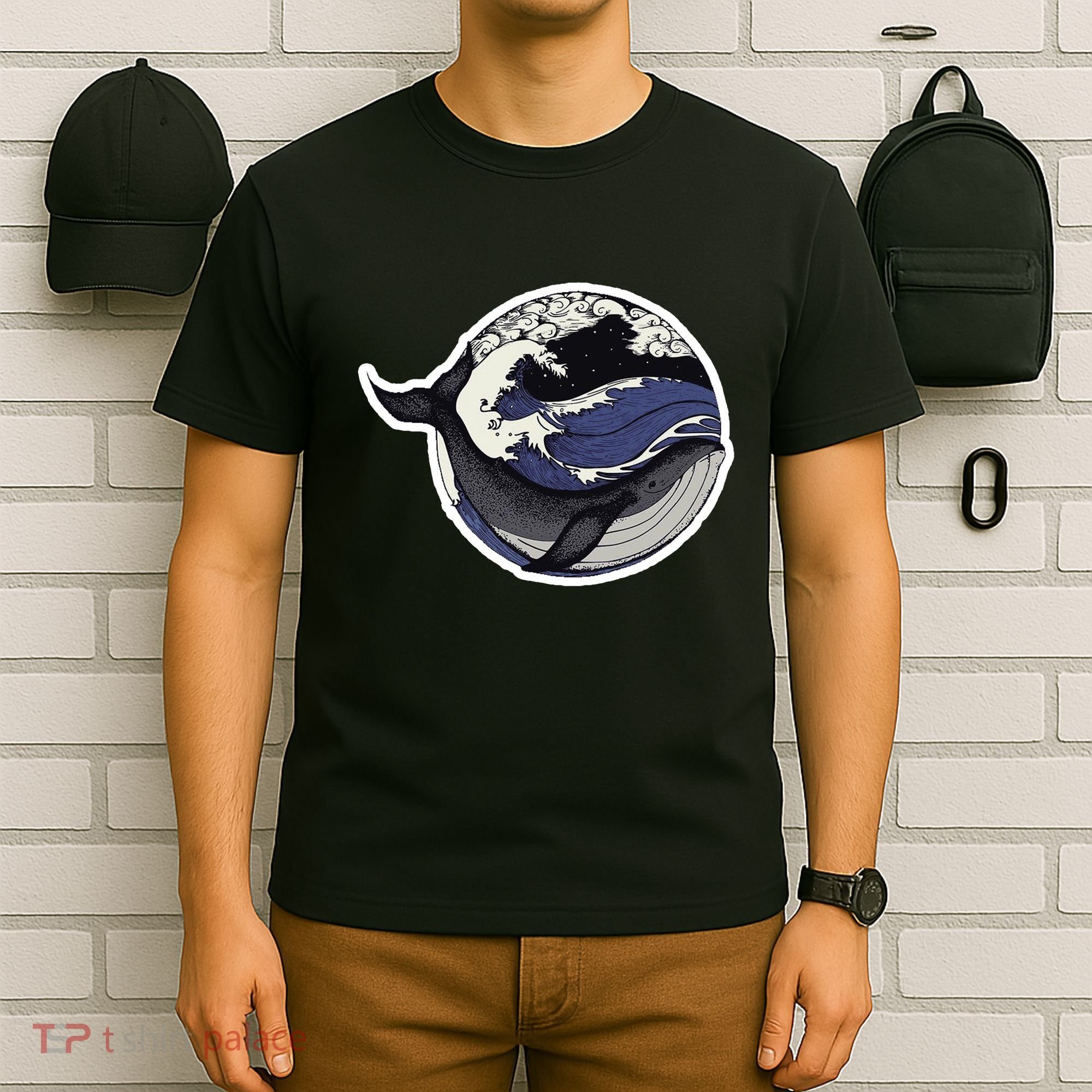 Blue Whale Great Wave T-Shirt