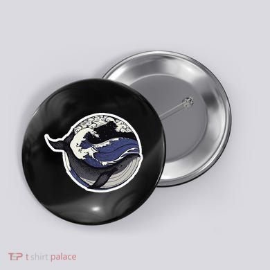 Blue Whale Great Wave Button