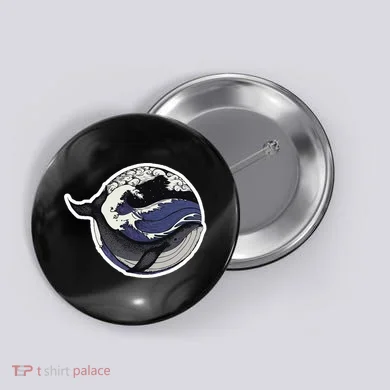 Blue Whale Great Wave Button