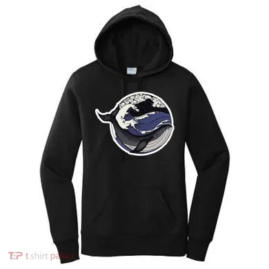 Blue Whale Great Wave Women's Hoodie