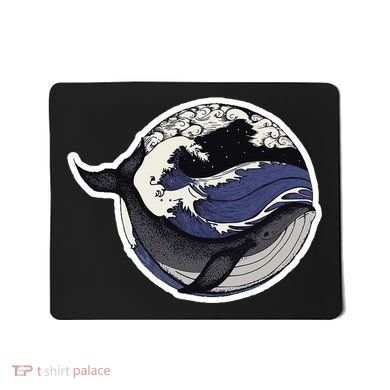 Blue Whale Great Wave Mousepad