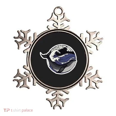 Blue Whale Great Wave Ornament
