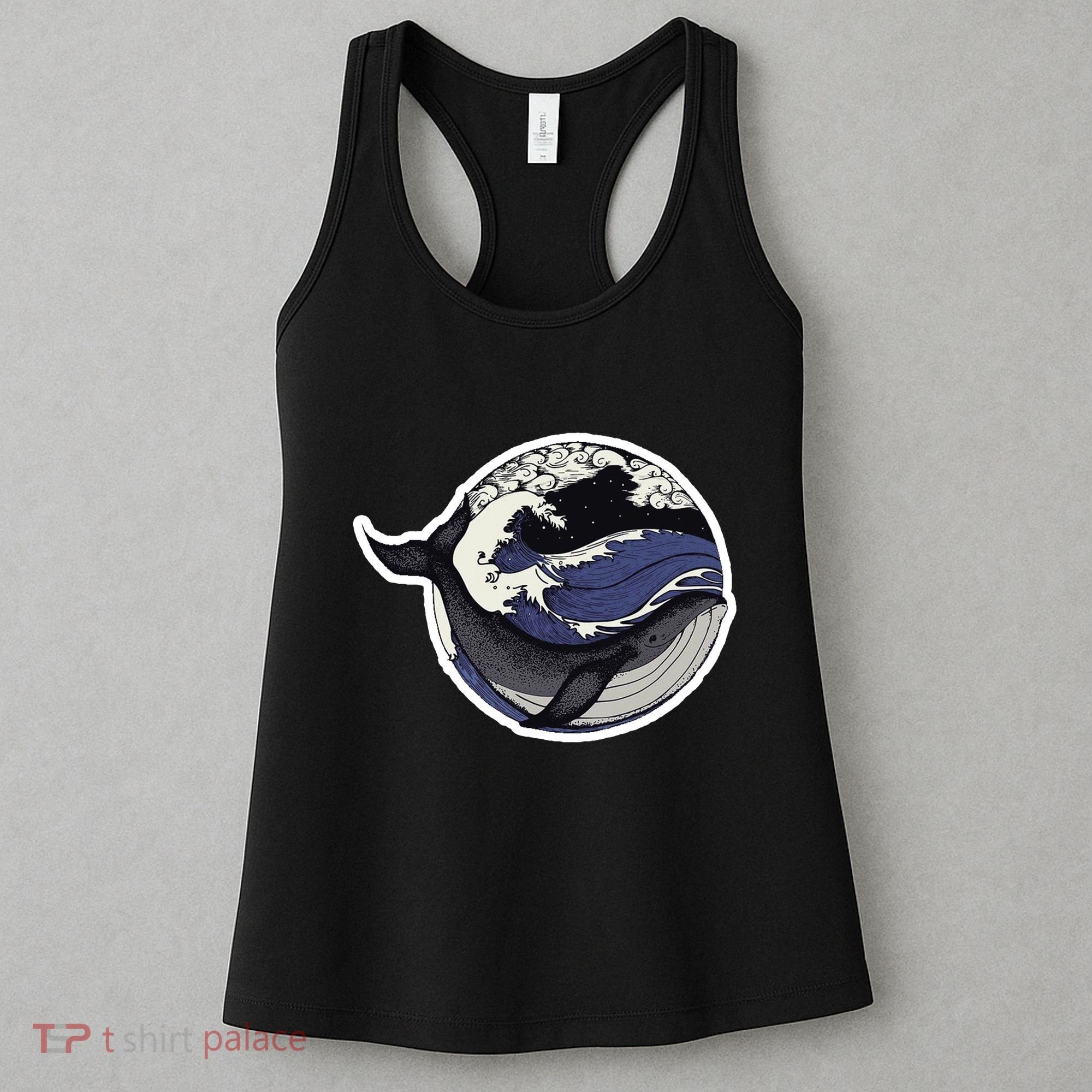 Blue Whale Great Wave Women's Tank Top