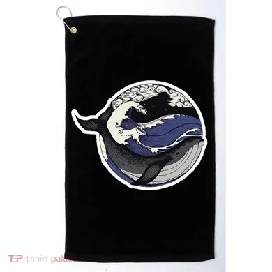 Blue Whale Great Wave Golf Towel