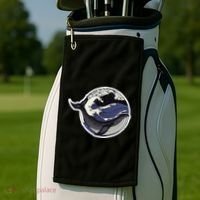 Blue Whale Great Wave Golf Towel thumb 2