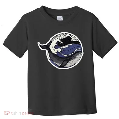 Blue Whale Great Wave Toddler T-Shirt
