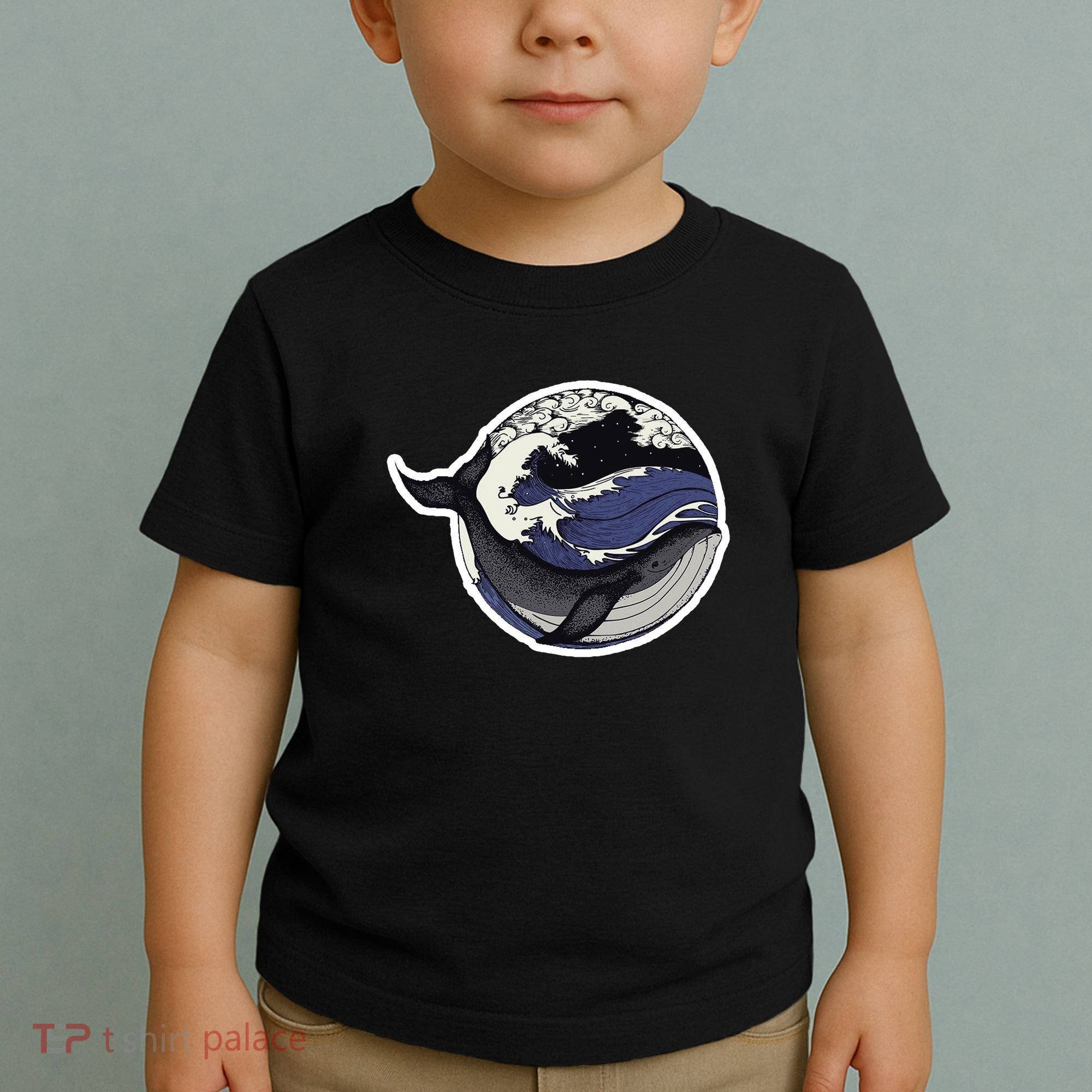 Blue Whale Great Wave Toddler T-Shirt