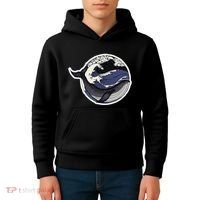 Blue Whale Great Wave Kids Hoodie thumb 4