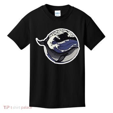 Blue Whale Great Wave Kids T-Shirt