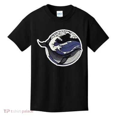 Blue Whale Great Wave Kids T-Shirt