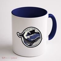Blue Whale Great Wave Coffee Mug thumb 1
