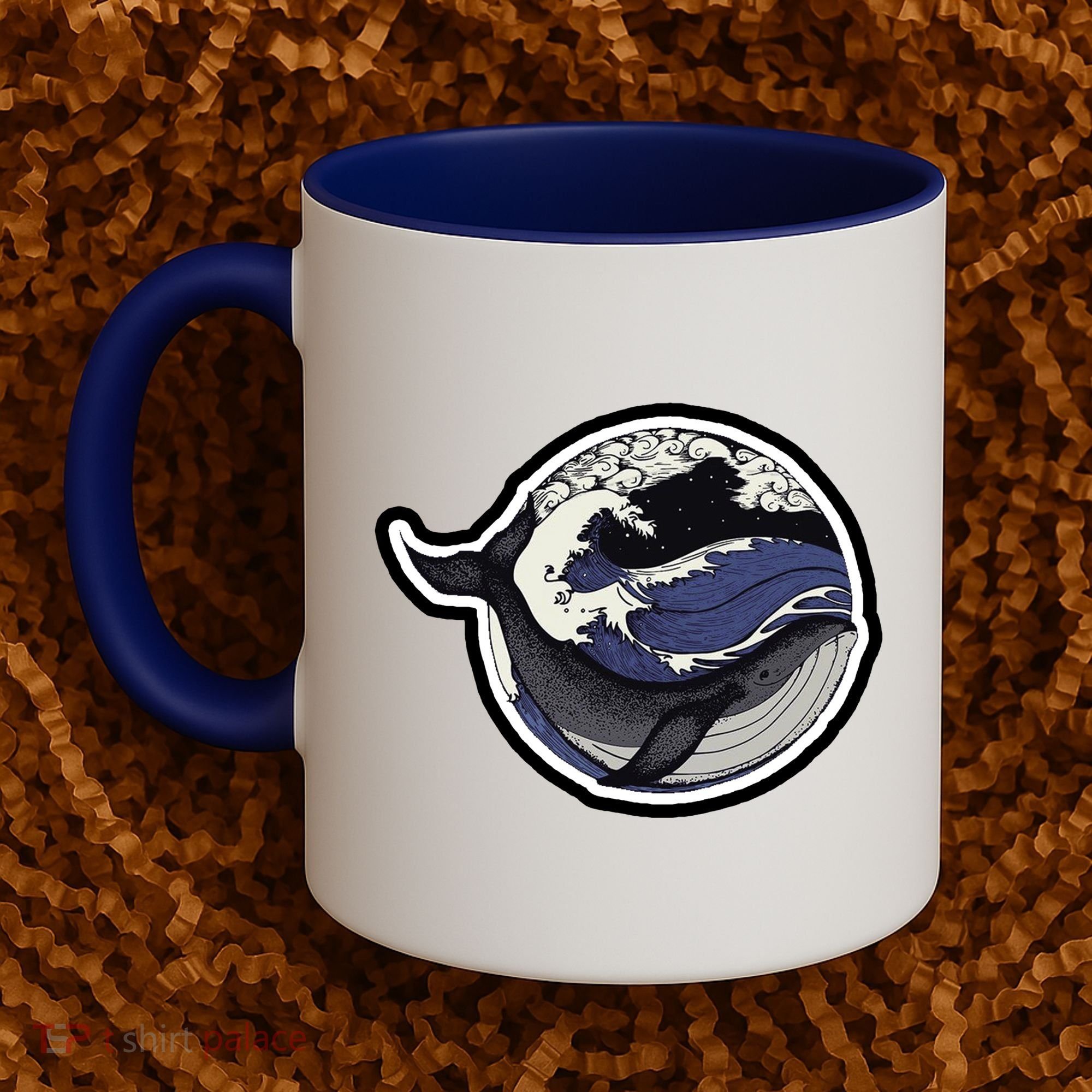 Blue Whale Great Wave Coffee Mug