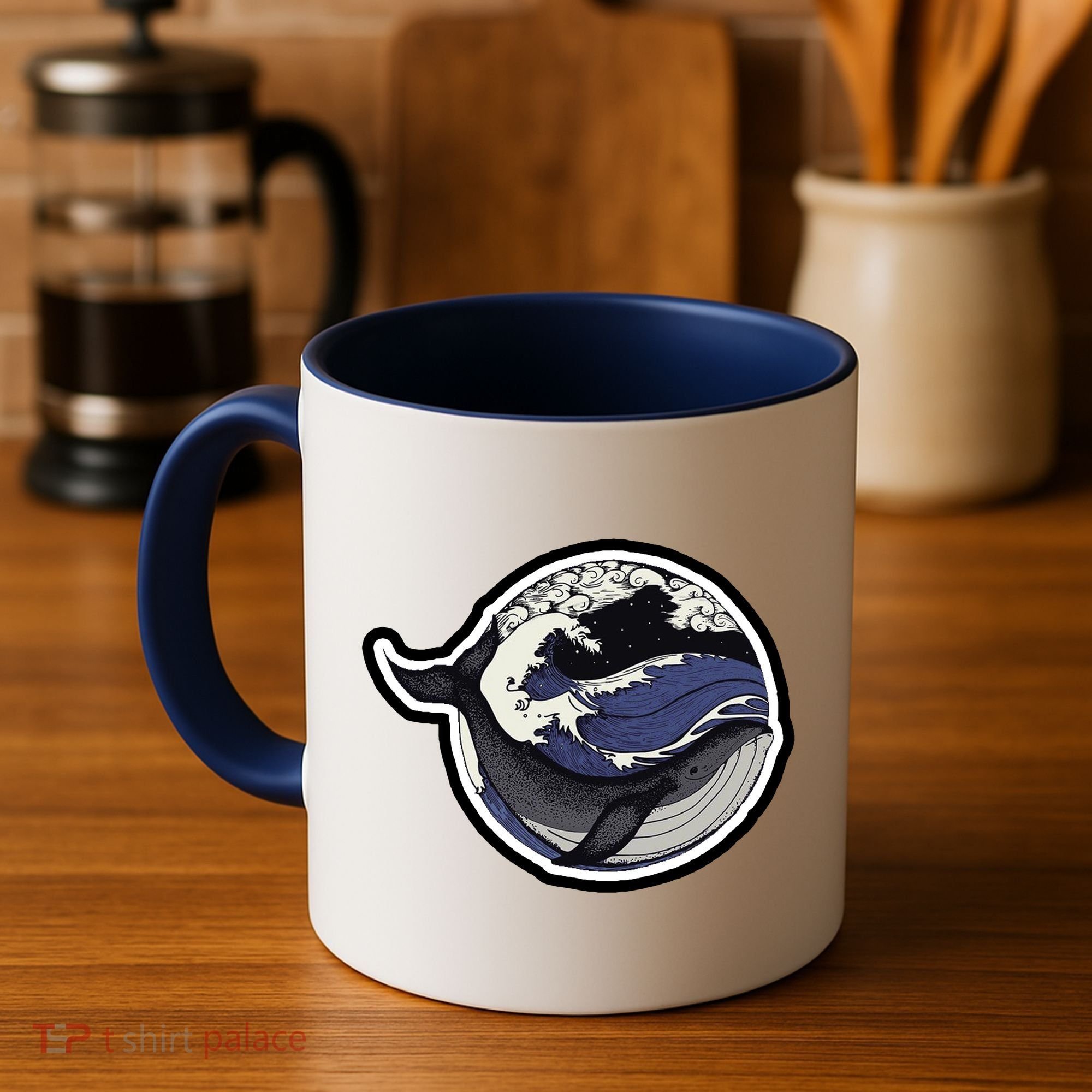 Blue Whale Great Wave Coffee Mug
